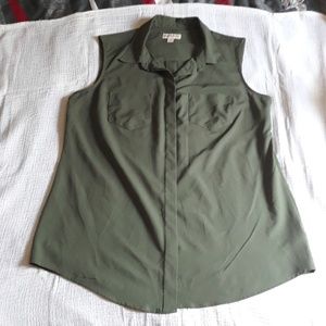 Merona olive sleeveless blouse